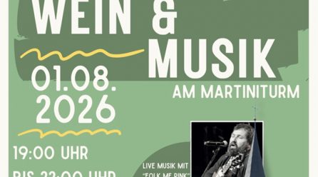 Am Vorabend der Kunstmauer: Wein und Musik am Martiniturm